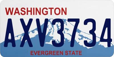 WA license plate AXV3734