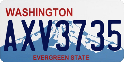 WA license plate AXV3735