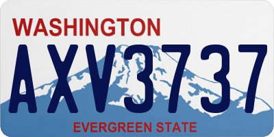 WA license plate AXV3737