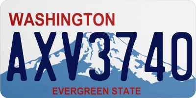 WA license plate AXV3740