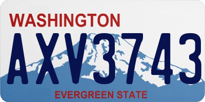 WA license plate AXV3743