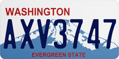 WA license plate AXV3747