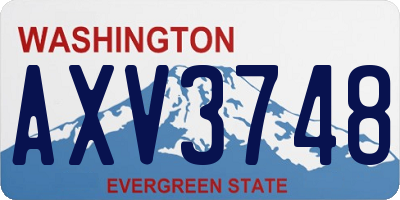 WA license plate AXV3748