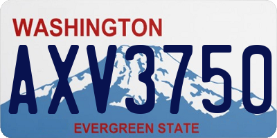 WA license plate AXV3750