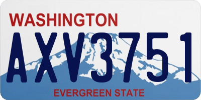 WA license plate AXV3751