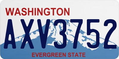 WA license plate AXV3752