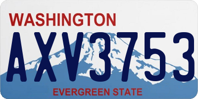 WA license plate AXV3753