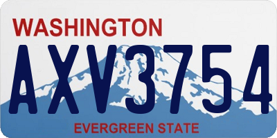 WA license plate AXV3754