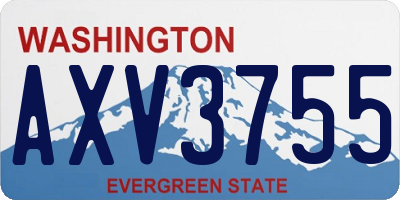 WA license plate AXV3755