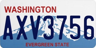 WA license plate AXV3756