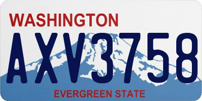 WA license plate AXV3758