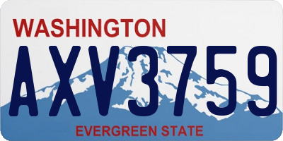 WA license plate AXV3759