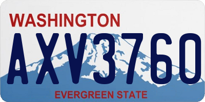 WA license plate AXV3760