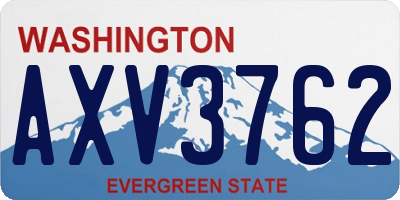 WA license plate AXV3762