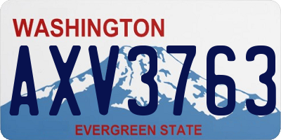 WA license plate AXV3763