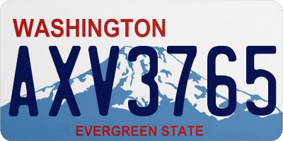 WA license plate AXV3765