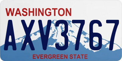 WA license plate AXV3767