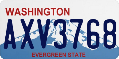 WA license plate AXV3768