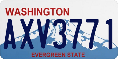 WA license plate AXV3771