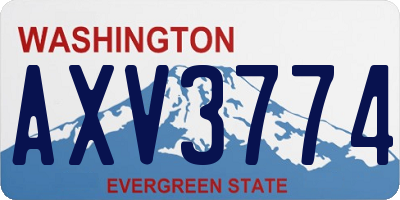 WA license plate AXV3774