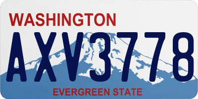 WA license plate AXV3778