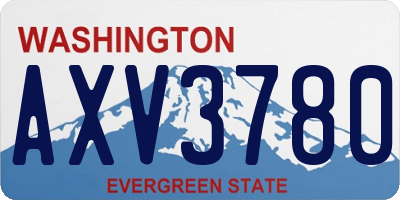 WA license plate AXV3780