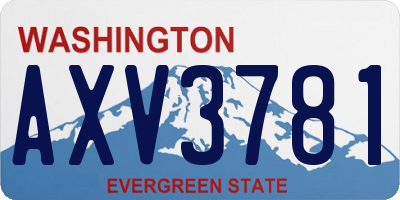 WA license plate AXV3781