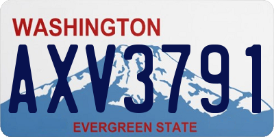 WA license plate AXV3791