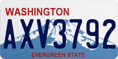 WA license plate AXV3792