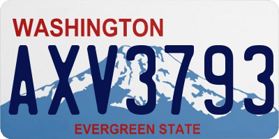 WA license plate AXV3793