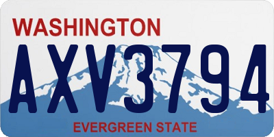 WA license plate AXV3794