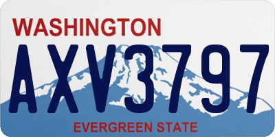 WA license plate AXV3797