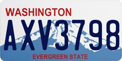 WA license plate AXV3798