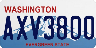 WA license plate AXV3800