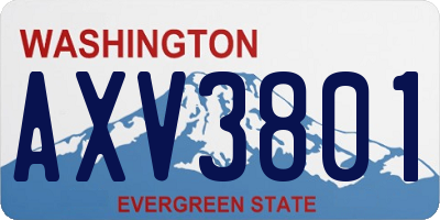 WA license plate AXV3801