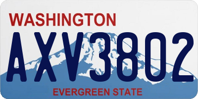 WA license plate AXV3802