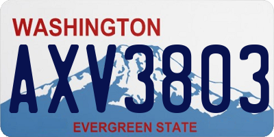 WA license plate AXV3803
