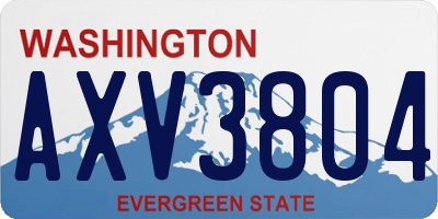 WA license plate AXV3804