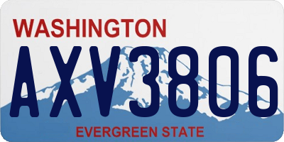 WA license plate AXV3806