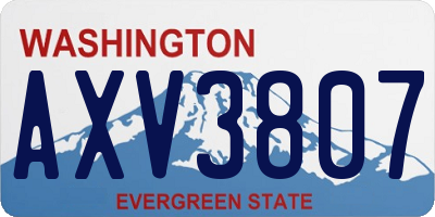 WA license plate AXV3807
