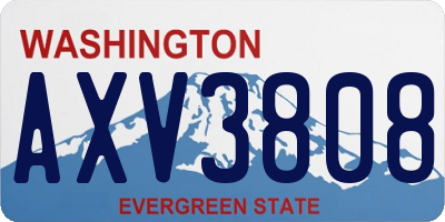 WA license plate AXV3808