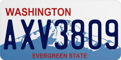 WA license plate AXV3809