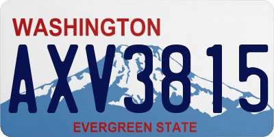 WA license plate AXV3815