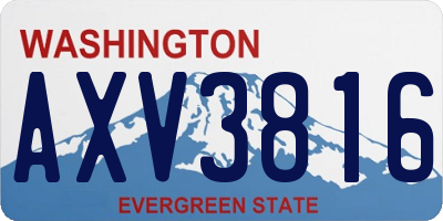WA license plate AXV3816