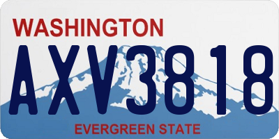 WA license plate AXV3818