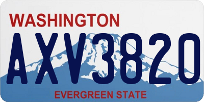 WA license plate AXV3820