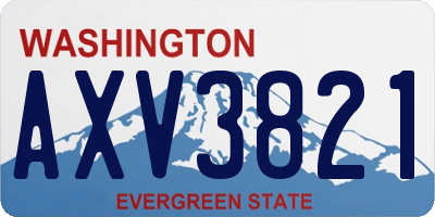 WA license plate AXV3821