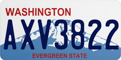 WA license plate AXV3822