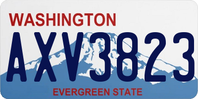 WA license plate AXV3823