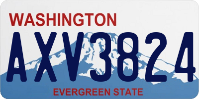 WA license plate AXV3824